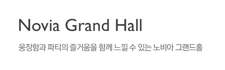 노비아 그랜드 홀 : 웅장함과 파티의 즐거움을 함께 느낄 수 있는 노비아 그랜드홀